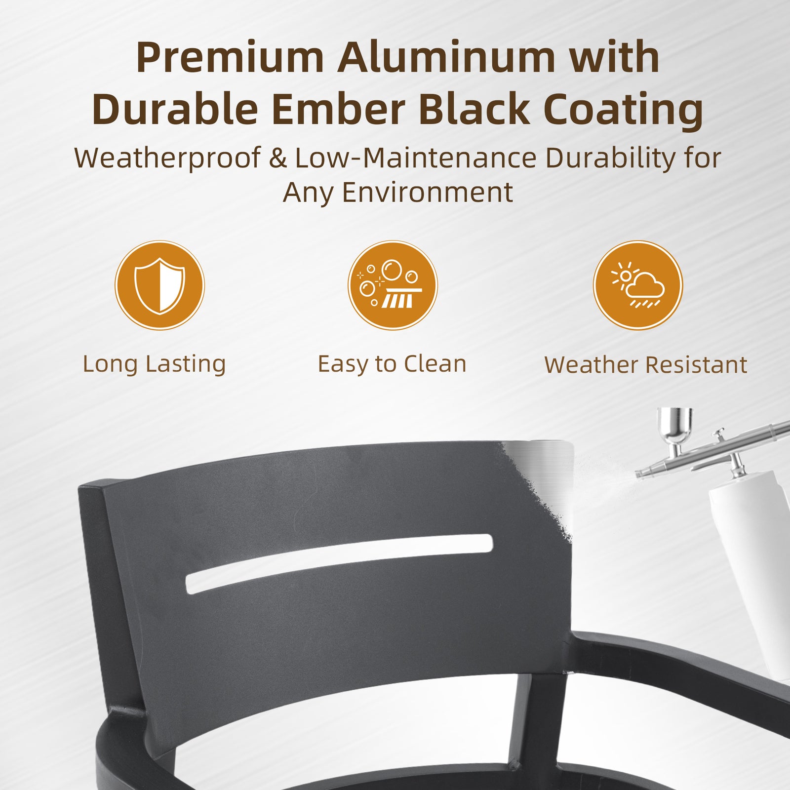 5-Piece Terrace Dining Set 44 Inch Round Square Sintered Stone Table 4 Swivel Chairs -