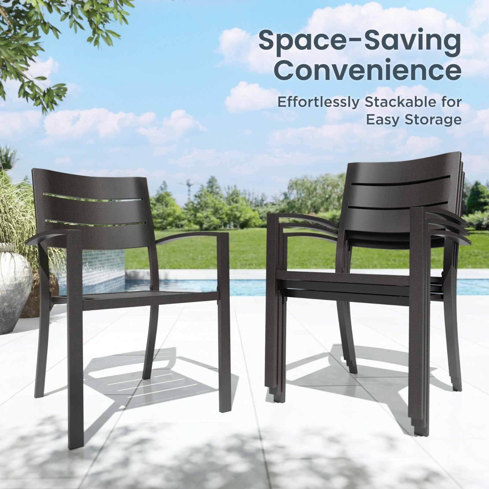 9-Piece Terrace Dining Set Outdoor Metal Table and Chair Furniture Set for Garden Courtyard -